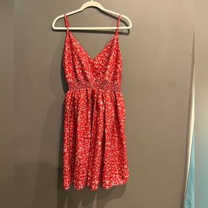Bellelily 2XL red “Vintage sexy holiday A-line printed boho sleeveless dress”